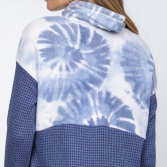 Cowl neck tie Dye sweater Ladies Long Sleeve Blouse - Picture 4 of 5